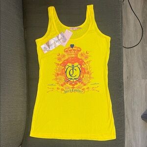 Juicy Couture Vibrant Yellow Tank with Regal Emblem